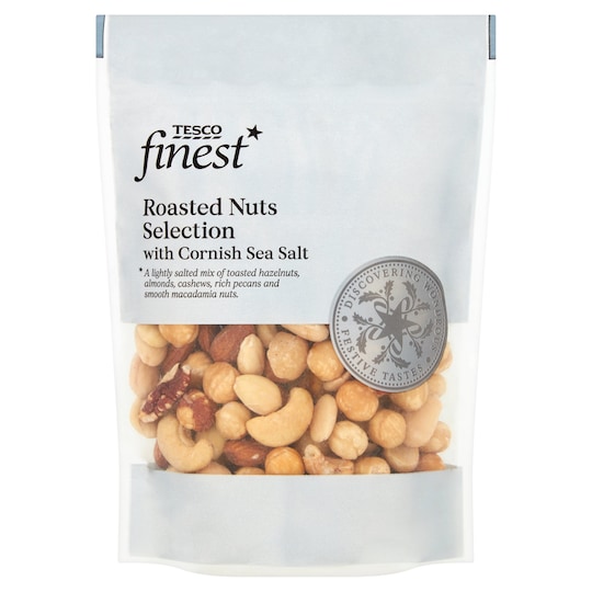 Tesco Finest Roasted Nut Selection With Sea Salt225g Tesco Groceries