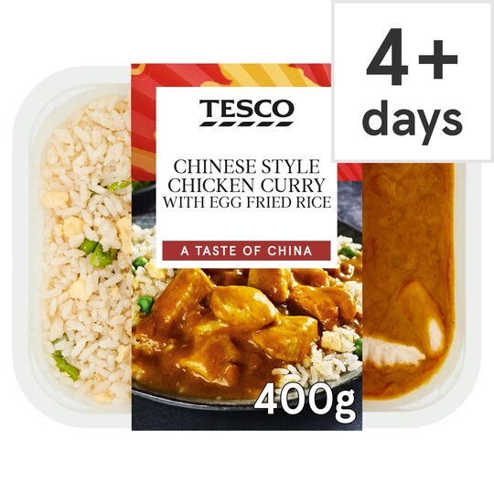 Tesco Chinese Style Chicken Curry With Egg Fried Rice 400G Tesco