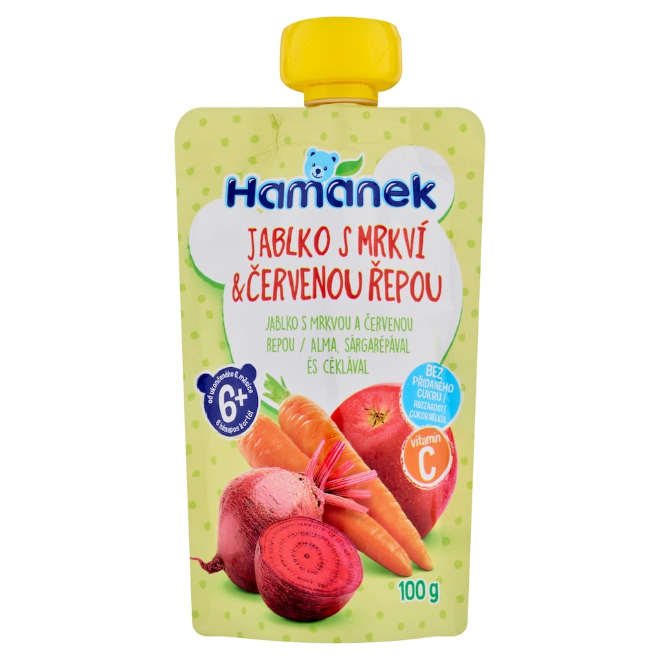 Hamánek alma sárgarépával és céklával bébiétel 6 hónapos kortól 100 g
