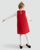 image 3 of F&F Girls Textured Bow Accent Sleeveless Dress in Red