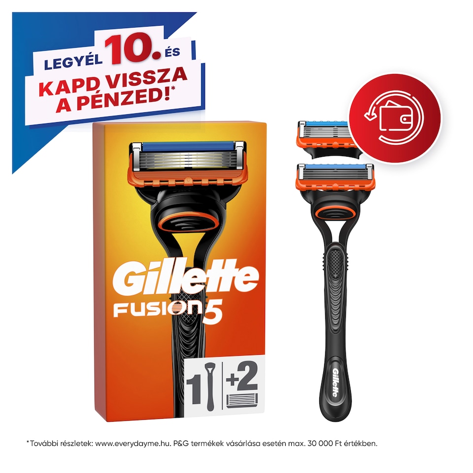Gillette Fusion5 Férfi Borotva, 1 db Gillette Borotva, 2 db Borotvabetét  1. kép