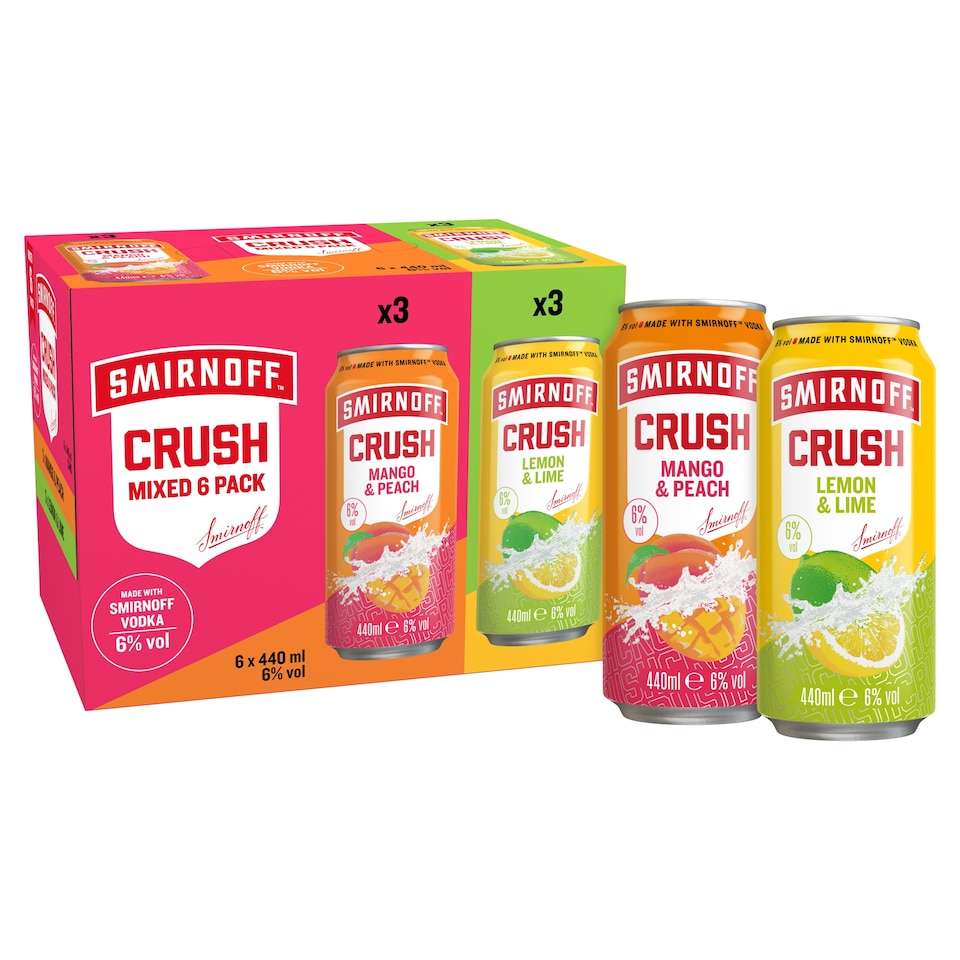 image 1 of Smirnoff Crush Variety 6 pack 440ml