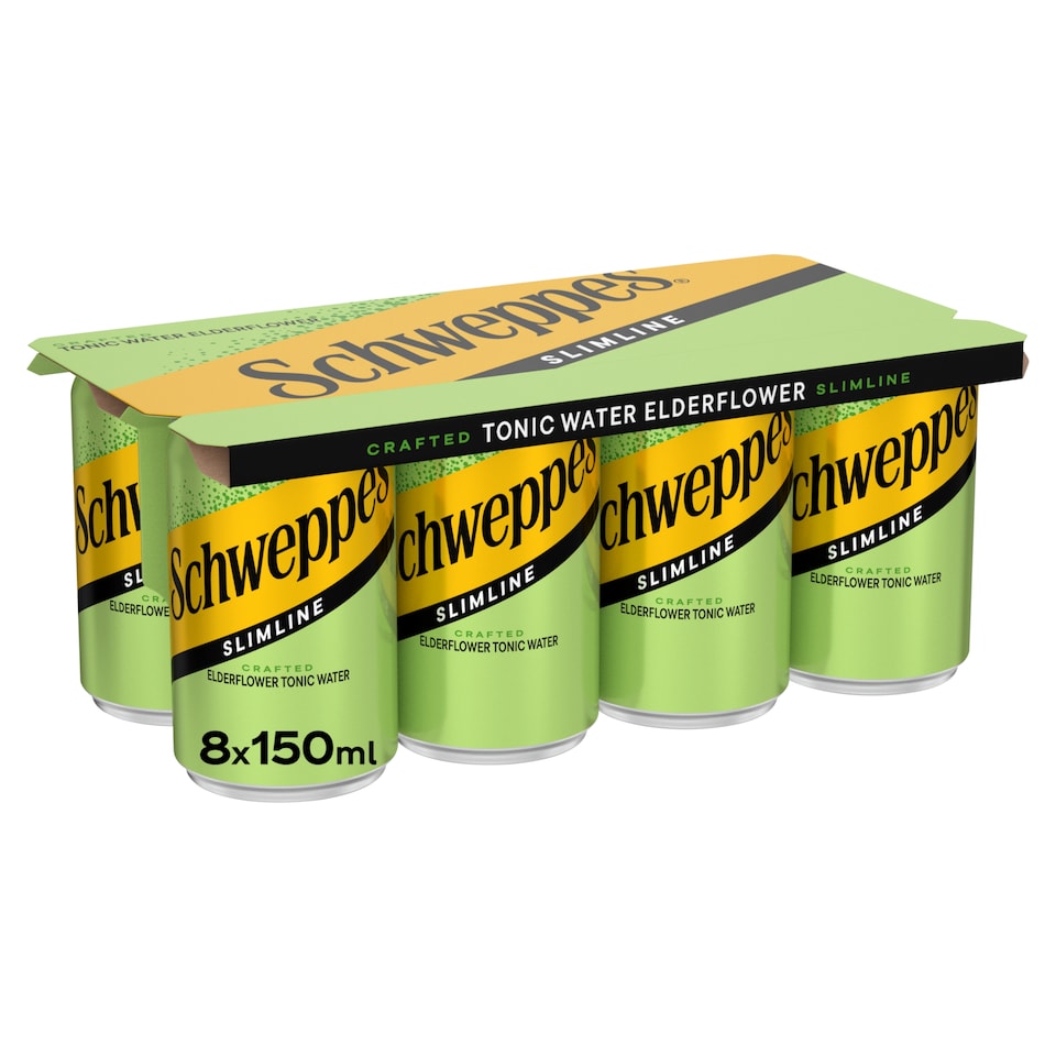 Schweppes Slimline Tonic Water - Elderflower 8 x 150ml