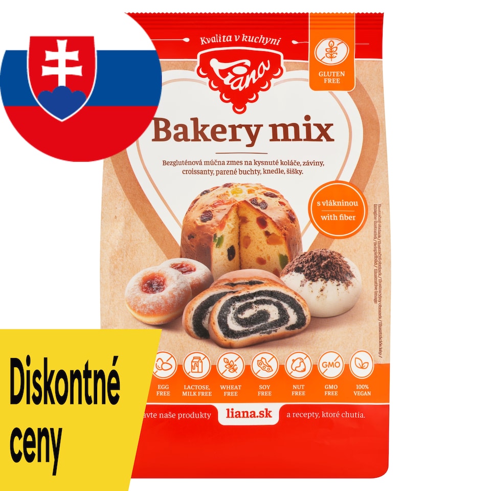obrázok 1 z Liana Bakery mix bezgluténová múčna zmes na kysnuté koláče 1000 g