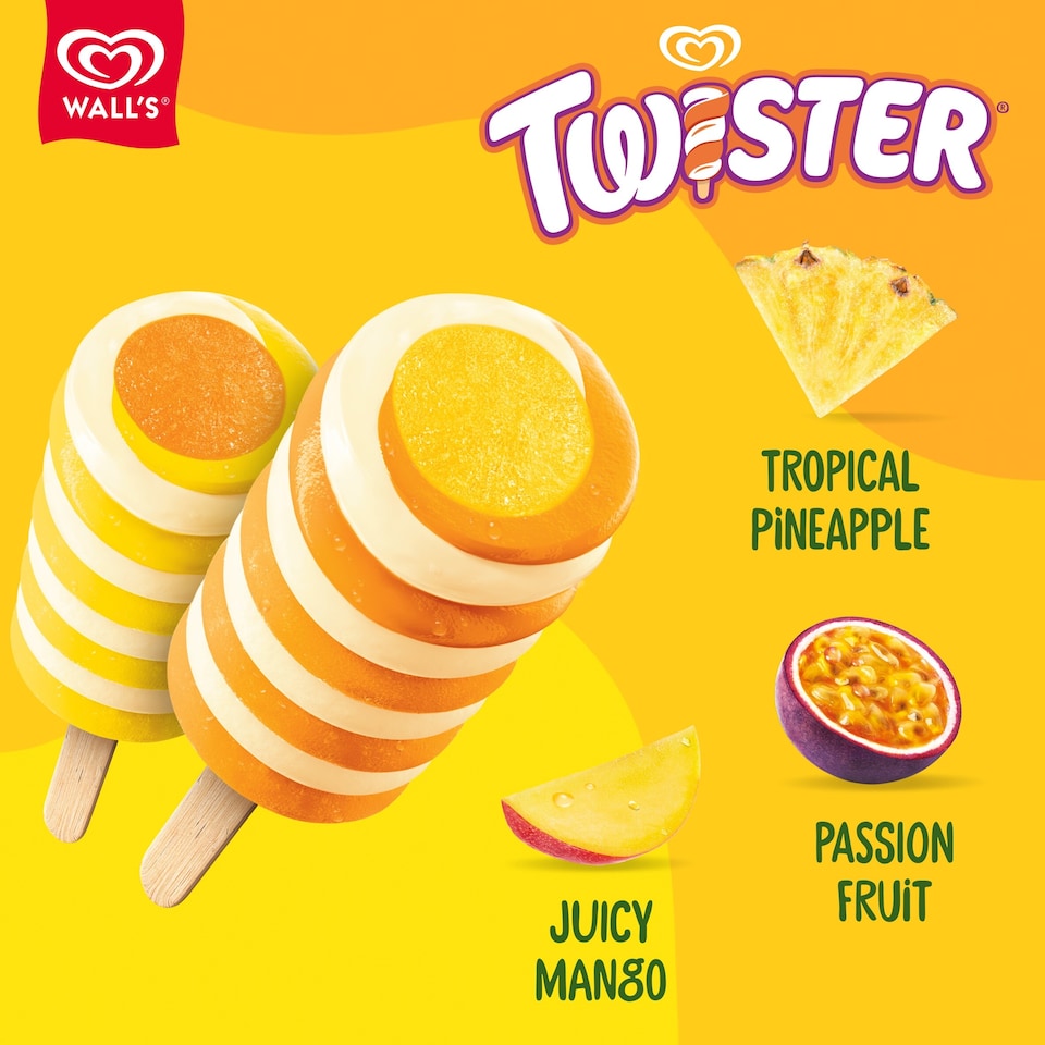 image 1 of Twister Mini Tropical Ice Cream Lollies 6 x 50ml