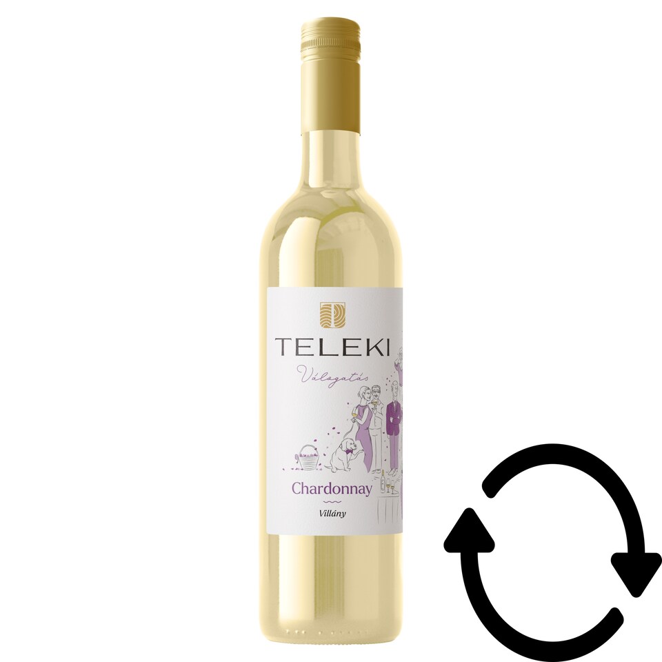 Teleki Válogatás Villányi Chardonnay classicus száraz fehérbor 13,5% 0,75 l