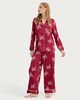 image 3 of F&F Satin Bow Print Pyjama Set in Red