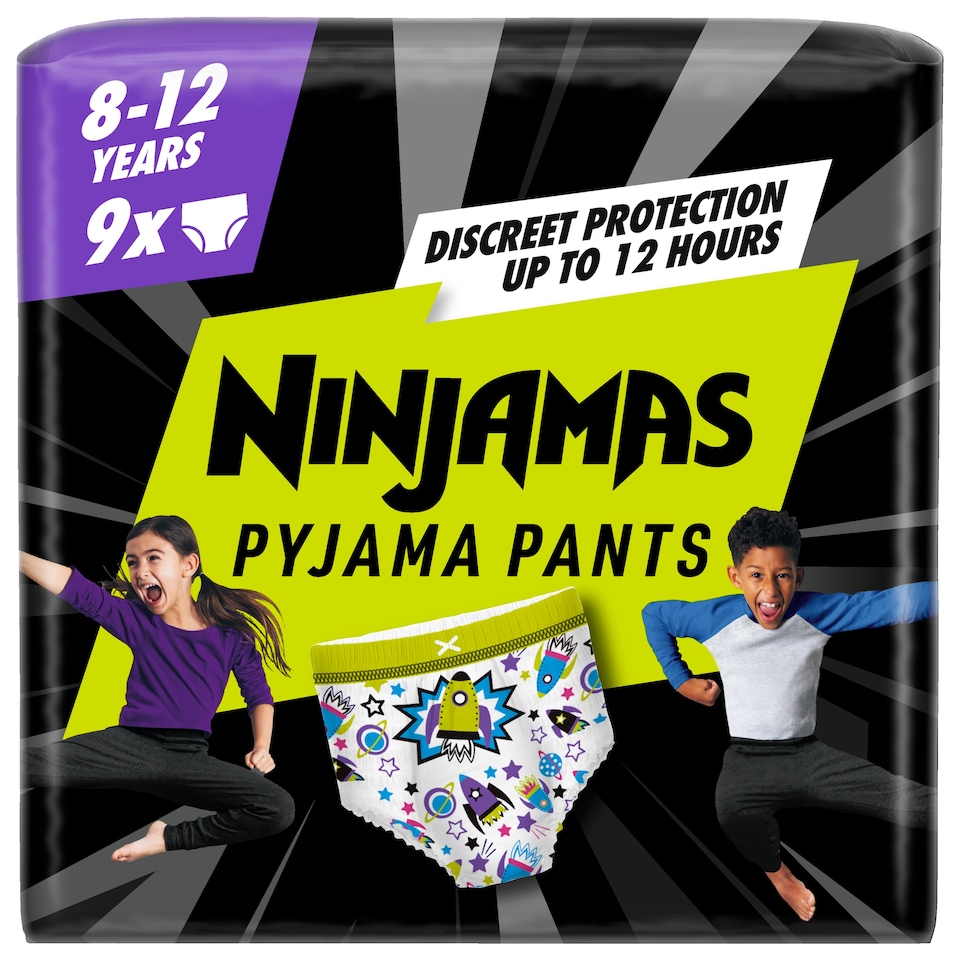 image 1 of Pampers Ninjamas Pyjama Pants 8-12 Years 9 Pack