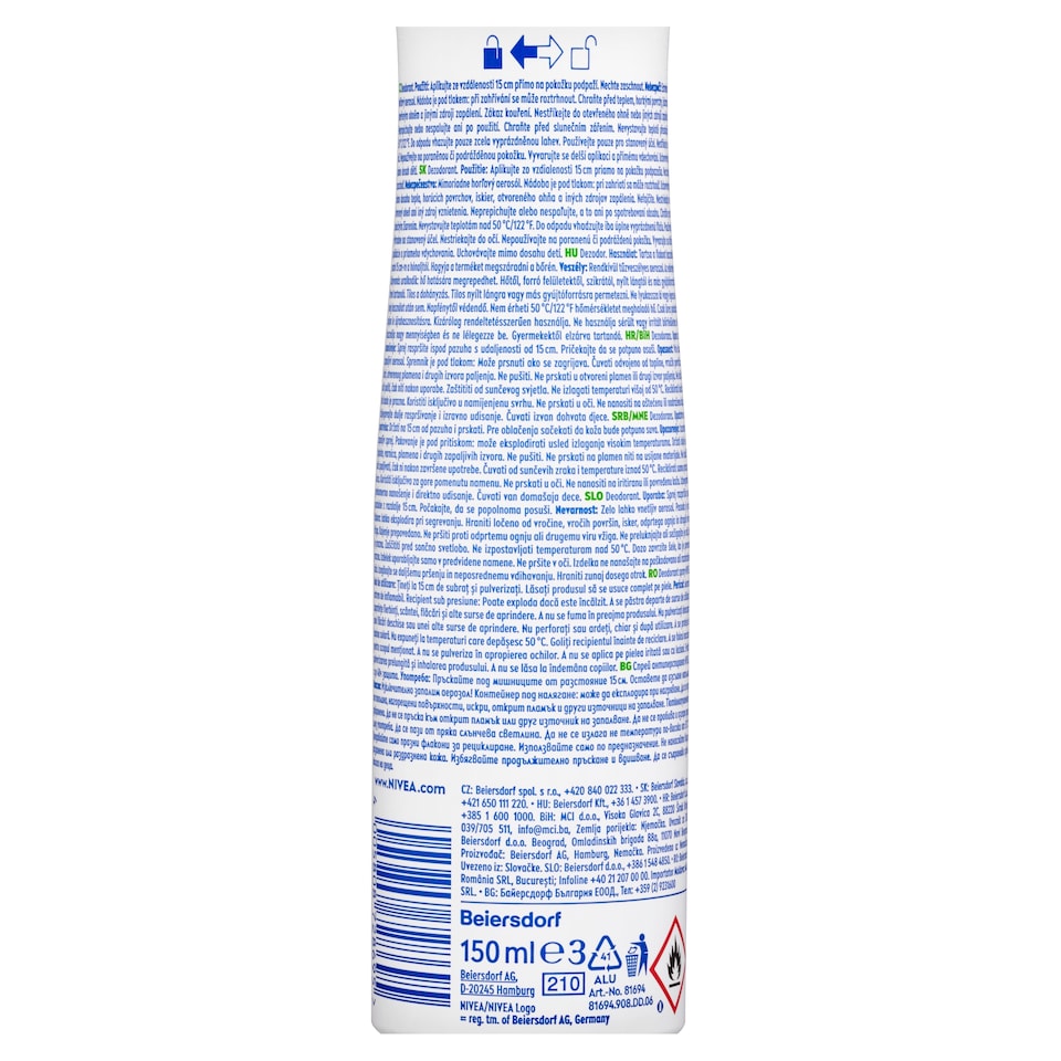 Obrázek 1 pro produkt Nivea Fresh Pure Sprej deodorant 150ml