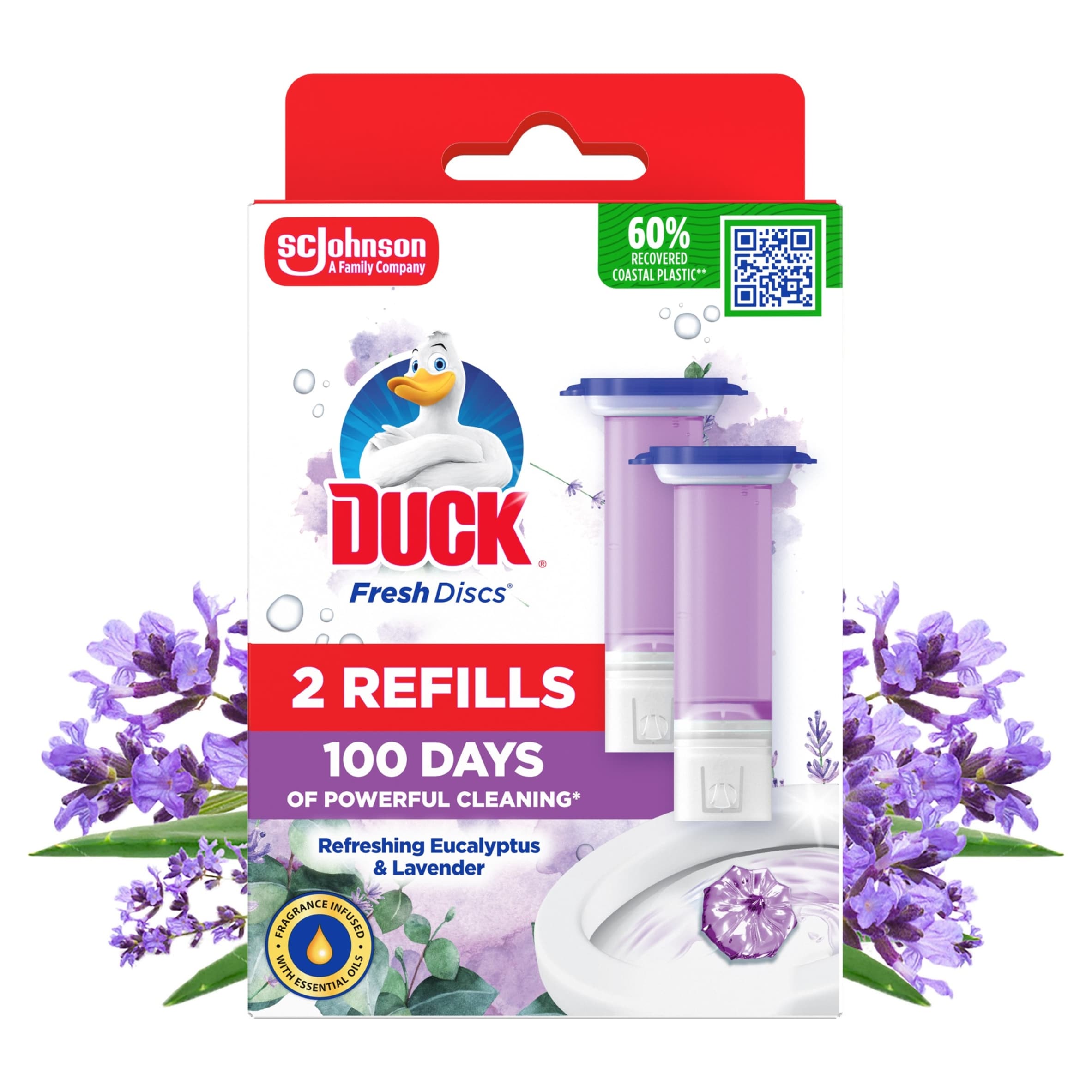 Duck Fresh Discs Toilet Cleaner Refill - Eucalyptus Lavender 2 x 36ml
