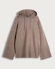 image 4 of F&F Knitted Drawstring Hooded Jumper with Wool in Mink