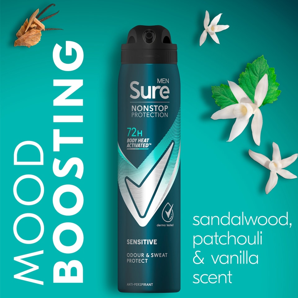 image 1 of Sure Men Sensitive 72h Nonstop Protection Antiperspirant Deodorant 250ml