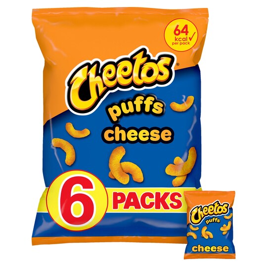 Cheetos Cheese Puffs Snack 6 X 13G Tesco Groceries
