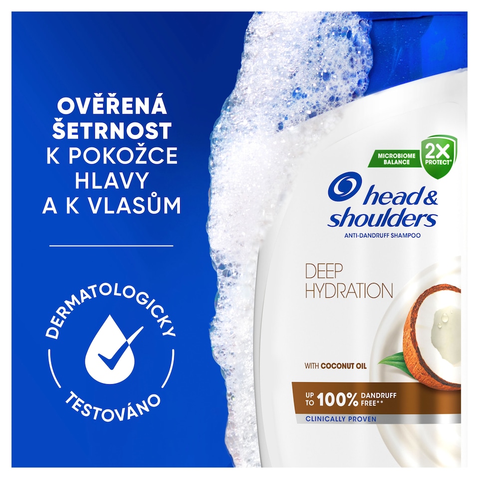 Obrázek 1 pro produkt Head & Shoulders Deep Hydration Šampon proti Lupům 500 ml Kokosový Olej. Každoden. Použití
