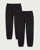 image 4 of F&F School Unisex 2-Pack Cotton Rich Joggers in Black