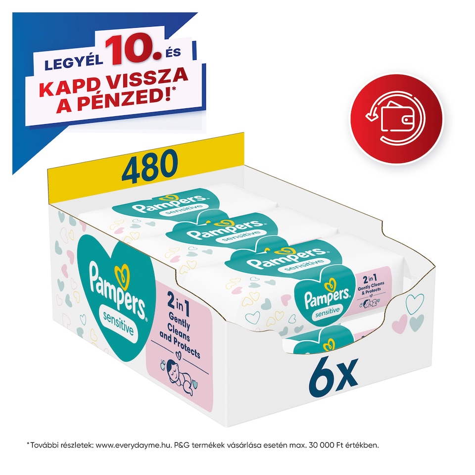 image 1 of Pampers Sensitive Baby Wipes 6 Packs = 480 Wipes