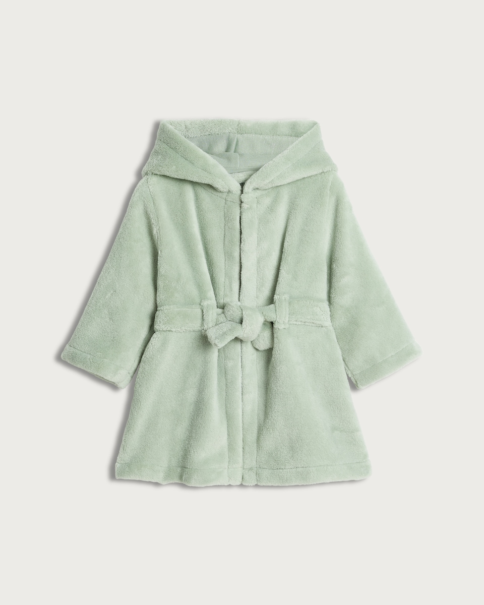 image 1 of F&F Baby Fleece Dinosaur Spiked Hooded Dressing Gown in Green