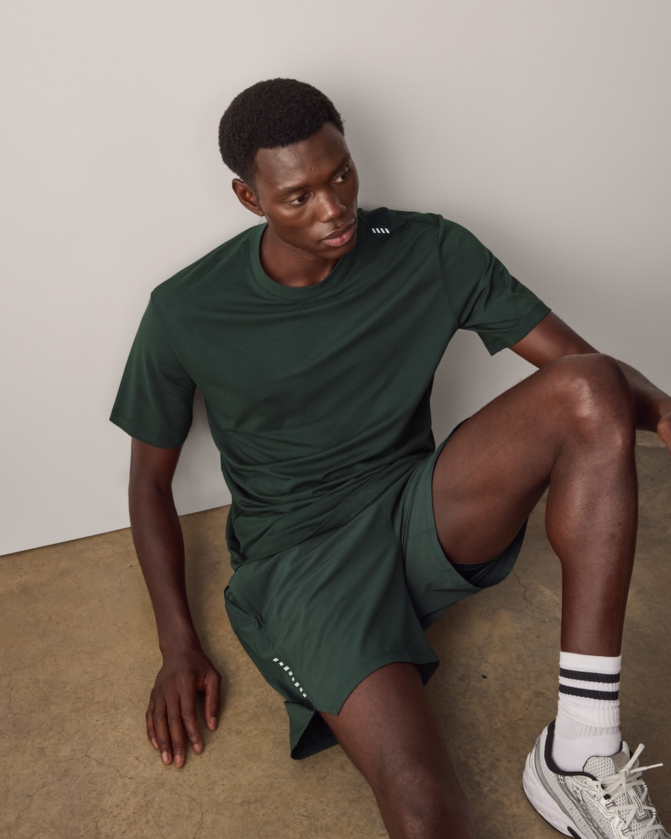 image 1 of F&F Active ULTRARUN Cotton Rich T-Shirt in Green