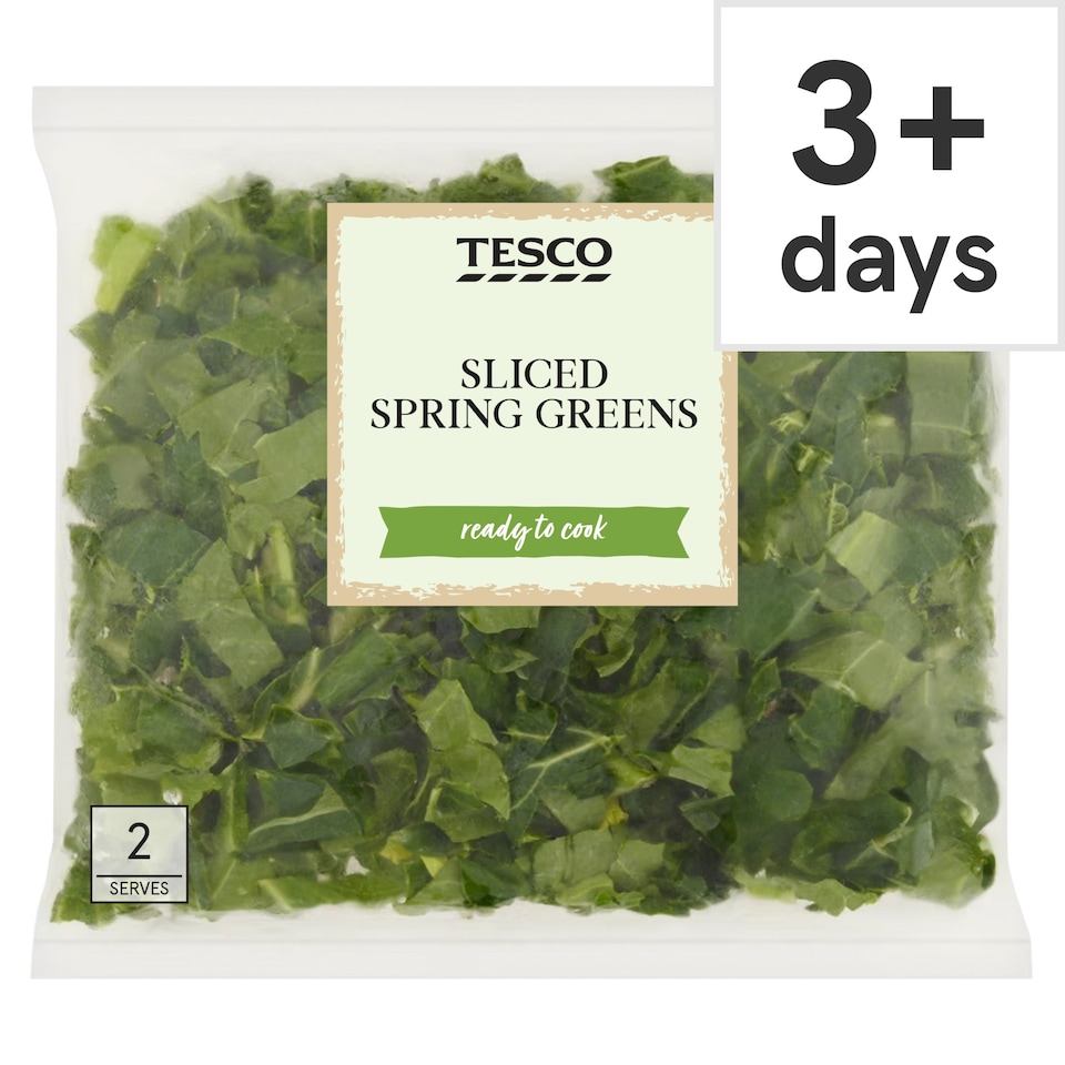 Tesco Sliced Spring Greens 200G