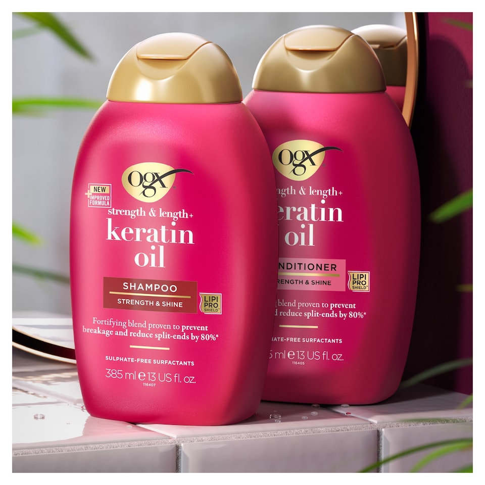 image 1 of OGX Anti-Breakage Keratin Shampoo for Dry Hair 385ml