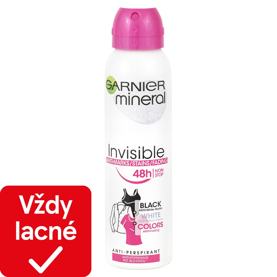 GARNIER MINERAL QUICK DRY Invisible BLACK WHITE COLORS 48 h FLORAL TOUCH, antiperspirant v spreji