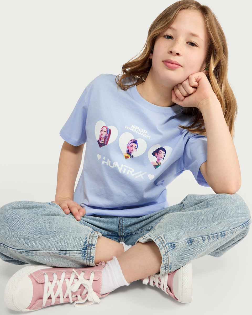 image 1 of K-Pop Demon Hunters Pure Cotton T-Shirt in Blue