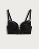 image 4 of F&F Floral Lace Corset Style Longline Bra in Black