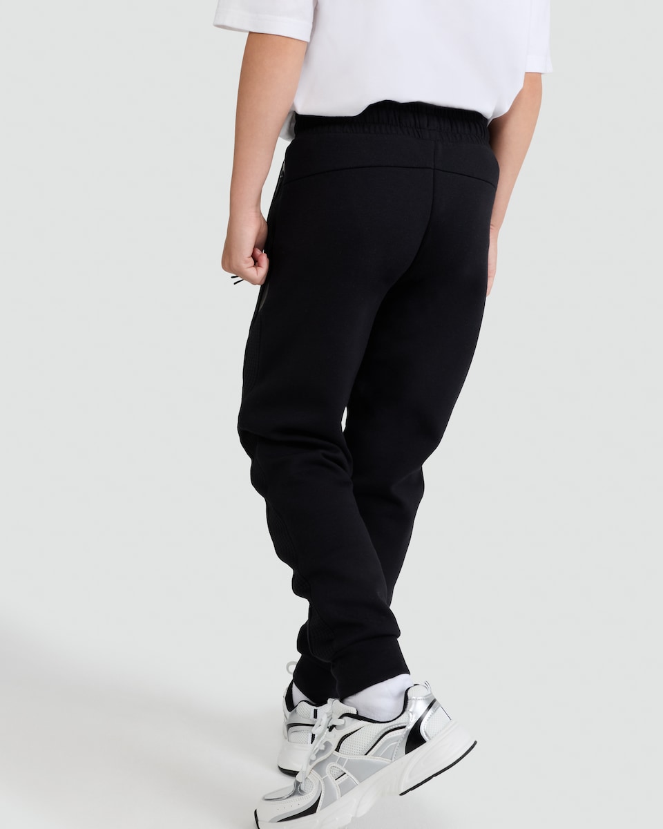 image 1 of F&F Active Boys Cuffed Zip Joggers with Cotton in Black