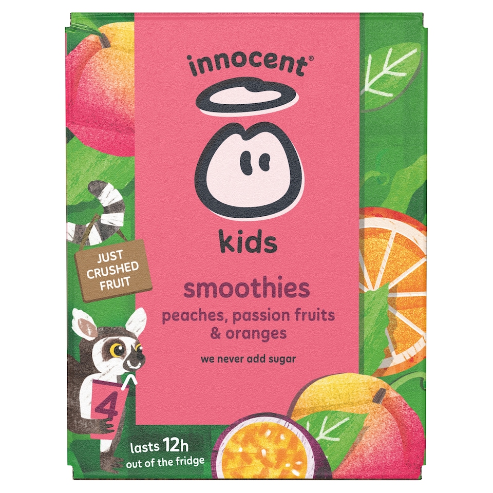 image 1 of innocent Kids Smoothies Peaches, Passion Fruits & Oranges 4 x 150ml