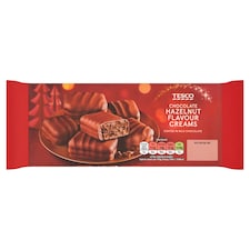 TESCO Milk Chocolate Coated Hazelnut Flavour Cream Biscuit 162G