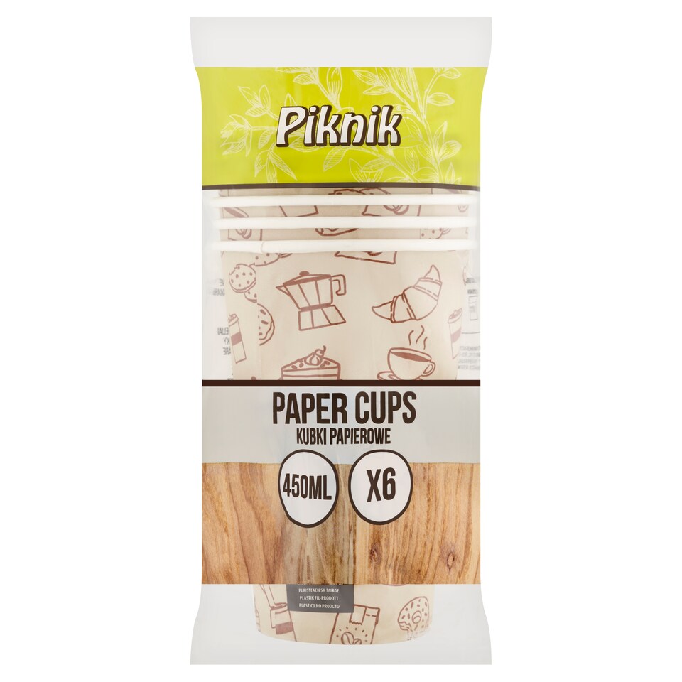 Piknik papír poharak 450 ml-es 6 db