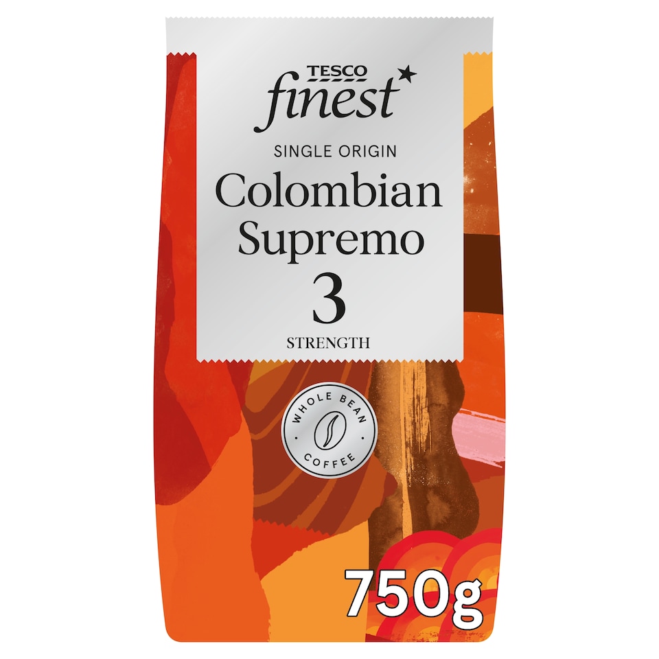 Tesco Finest Fairtrade Colombian Supremo Roasted Coffee Beans 750g