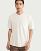 image 1 of F&F Edit Linen Rich Crew Neck T-Shirt in Cream