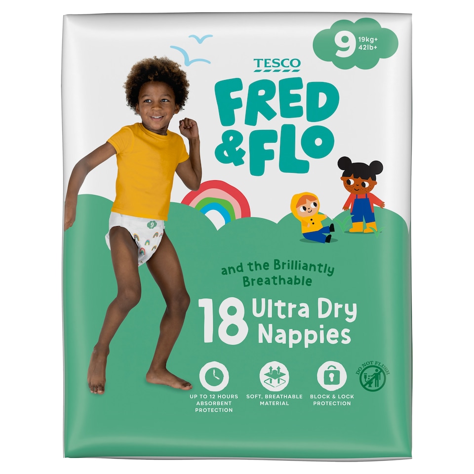  Fred & Flo Size 9 Ultra Dry 18 Pack Nappies