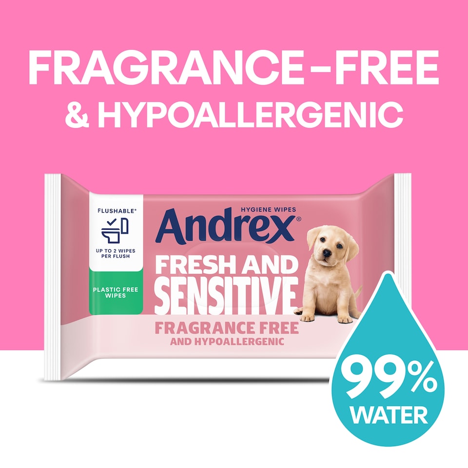 image 1 of Andrex Fresh & Sensitive Moist Toilet Tissue Flushable* 30x4 Hygiene wipes 