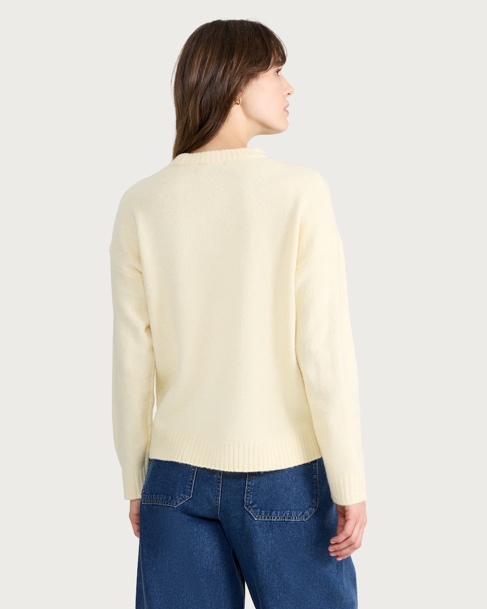image 1 of F&F Seam Detail Long Sleeved Oversized Fit Jumper in Yellow