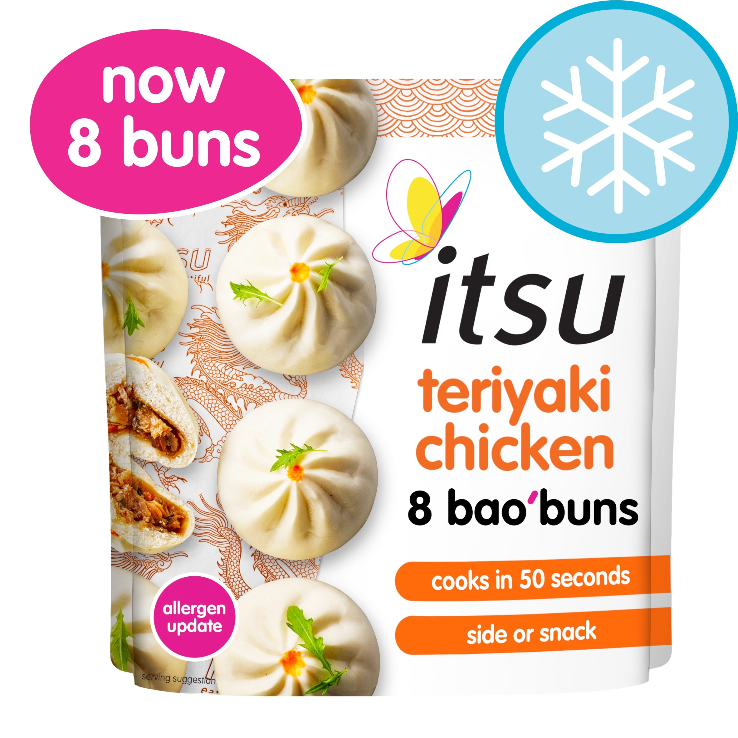 itsu teriyaki chicken 8 bao buns 256g