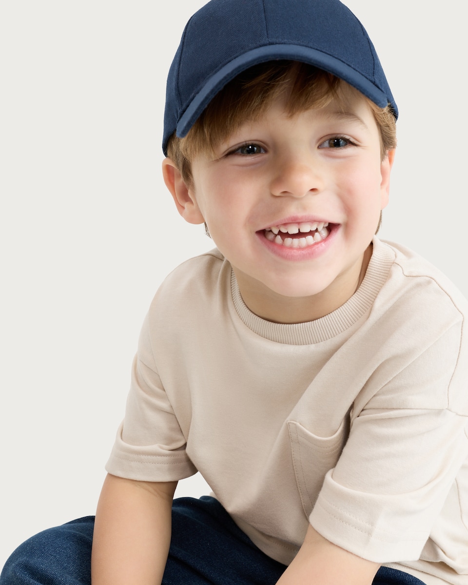 image 1 of F&F Boys Pure Cotton Pocket Front Short Sleeved T-Shirt in Stone