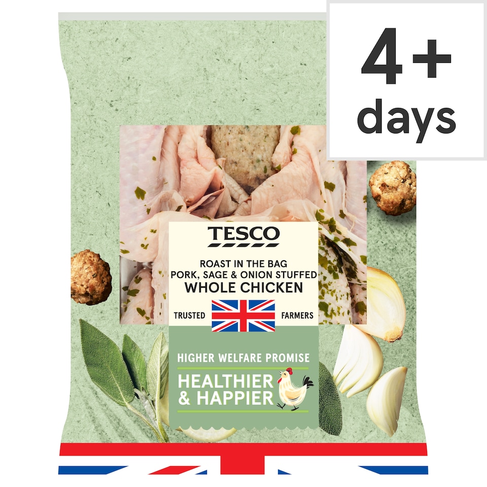 Tesco Roast In The Bag Pork, Sage & Onion Stuffed Whole Chicken 1.5kg