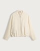 image 5 of The F&F Edit Textured Zip Through Bomber Jacket in Cream