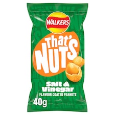 Walkers Thats Nuts Walkers Salt & Vinegar 40g Clipstrip