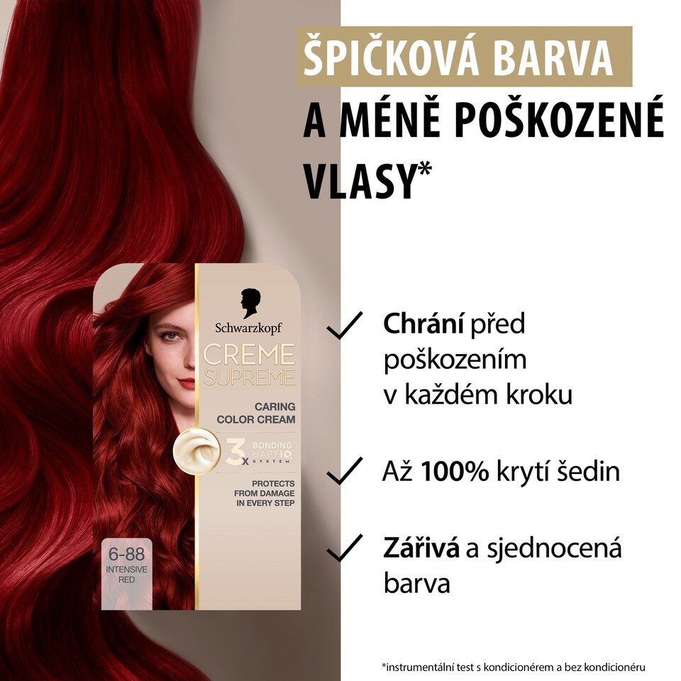 Obrázek 1 pro produkt Schwarzkopf Creme Supreme Pečující barvicí krém 6-88 tmavá červená