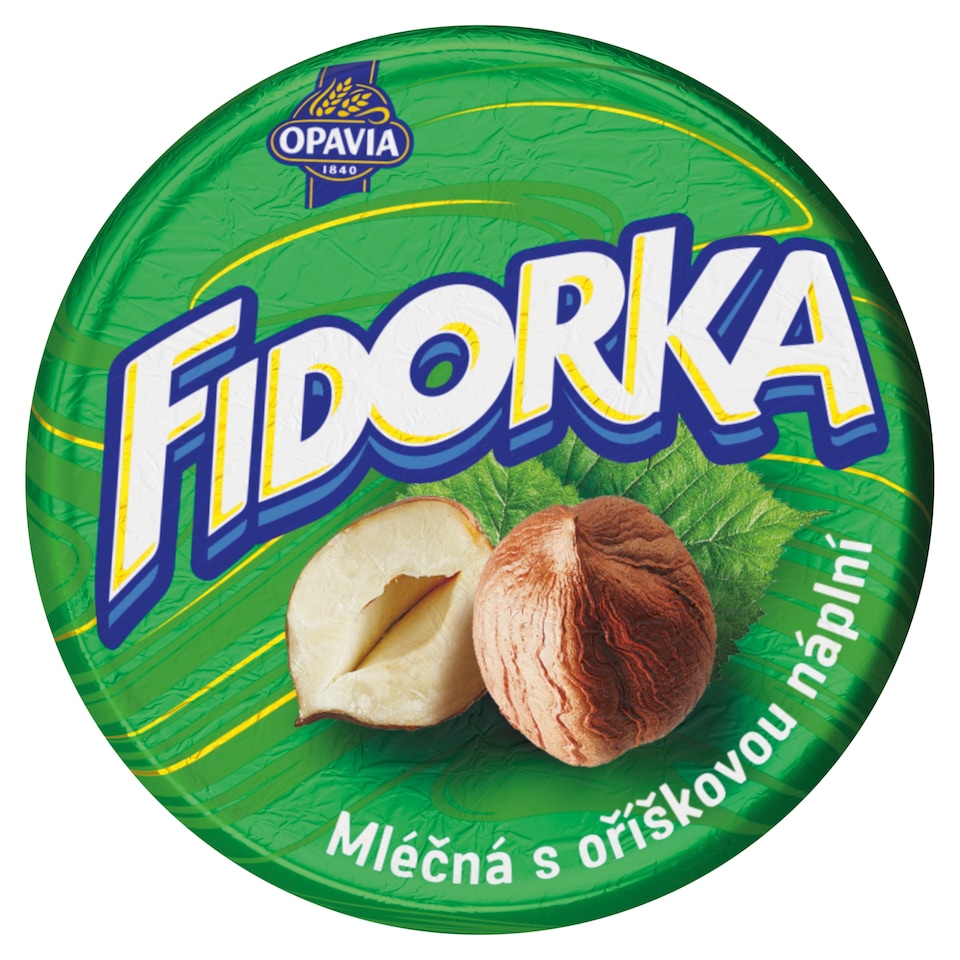 Opavia Fidorka Mléčná s oříškovou náplní zelená 30g