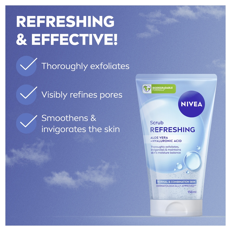 image 1 of NIVEA Refreshing Exfoliating Face Scrub 150ml
