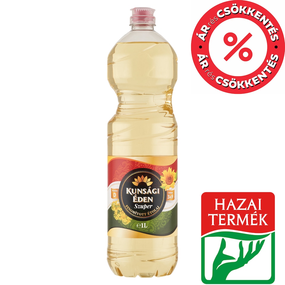 Kunsági Éden Szuper finomított étolaj hozzáadott D-vitaminnal 1 l