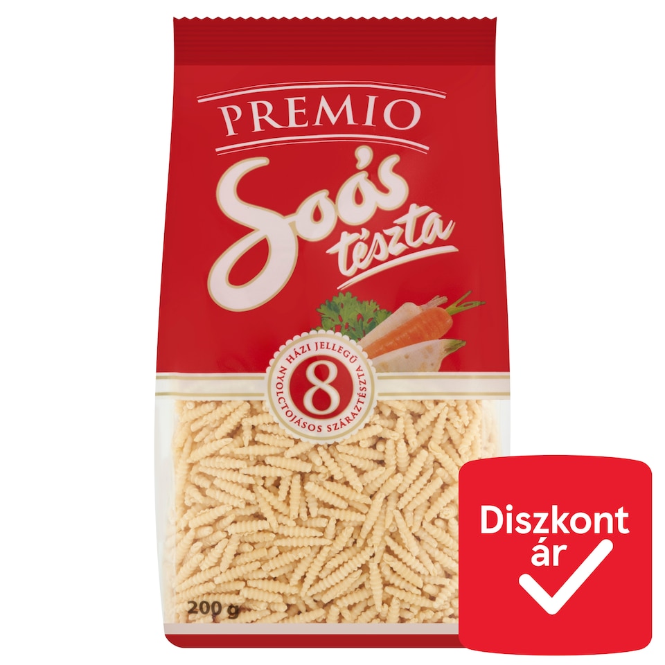Soós Premio sodort csiga házi jellegű nyolctojásos száraztészta 200 g
