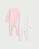 image 1 of Disney Aristocats 2-Pack Pure Cotton Marie Long Sleeved Sleepsuits in Pink