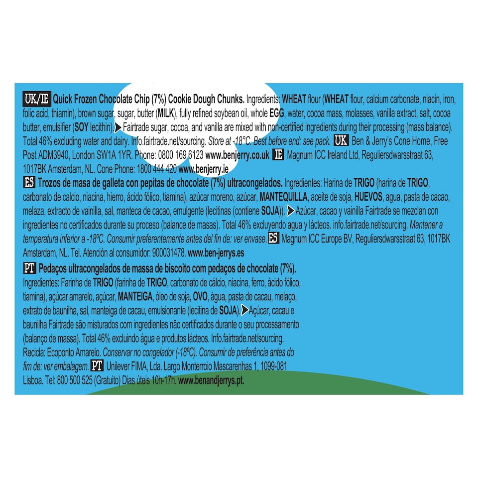 image 1 of Ben & Jerry's Cookie Dough Chocolate Chip Chunks 170G