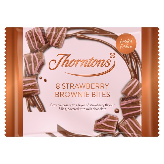 Thorntons 8 Pack Strawberry Brownie Bites Tesco Groceries