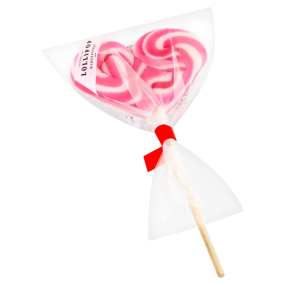 The Lollipop Manufactory Heart Lollipop Fruit Flavoured Unfilled Hard Candy 30 g